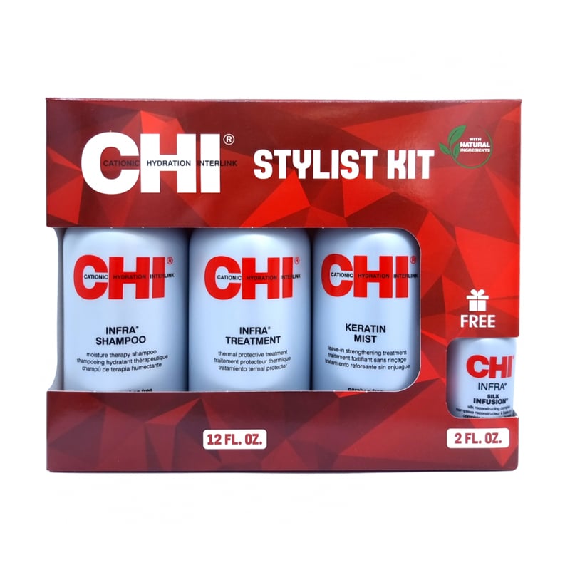 Набір для волосся CHI Stylist Kit (Shampoo, 355 мл + Thermal Protective Treatment, 355 мл + Silk Reconstructing Complex, 59 мл + Keratin Mist, 355 мл)
